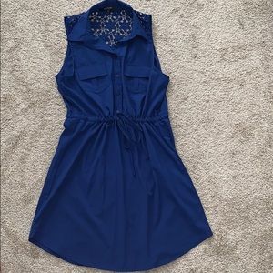 Blue button up dress